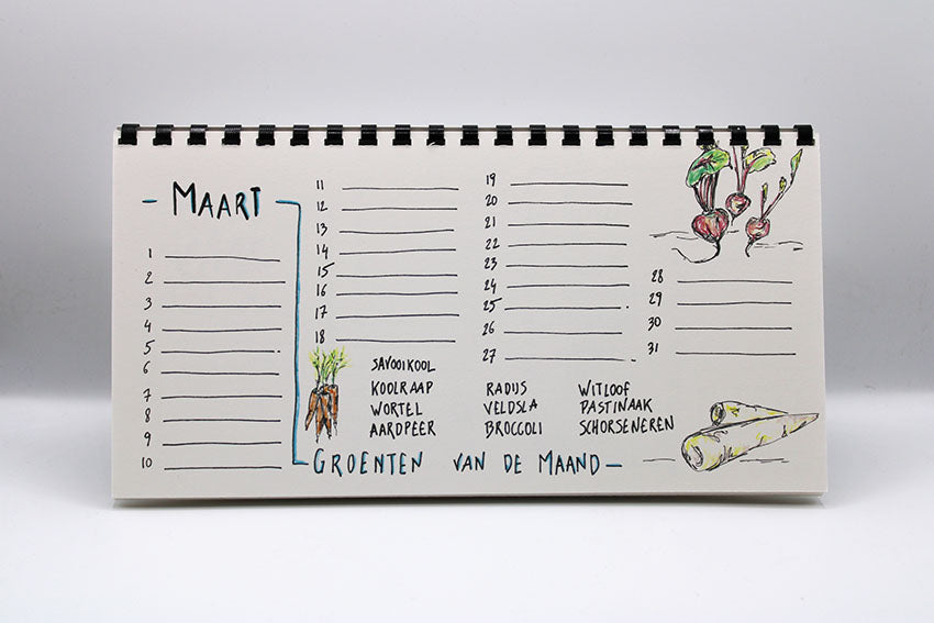 Kalender vol groenten